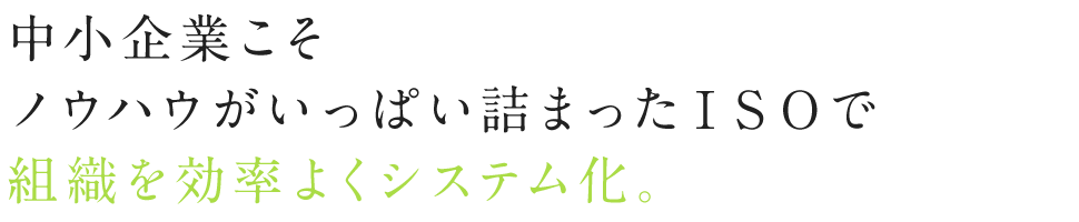 本当に役立っていますか？ISOのためのISOではなく、会社のためのISOを。